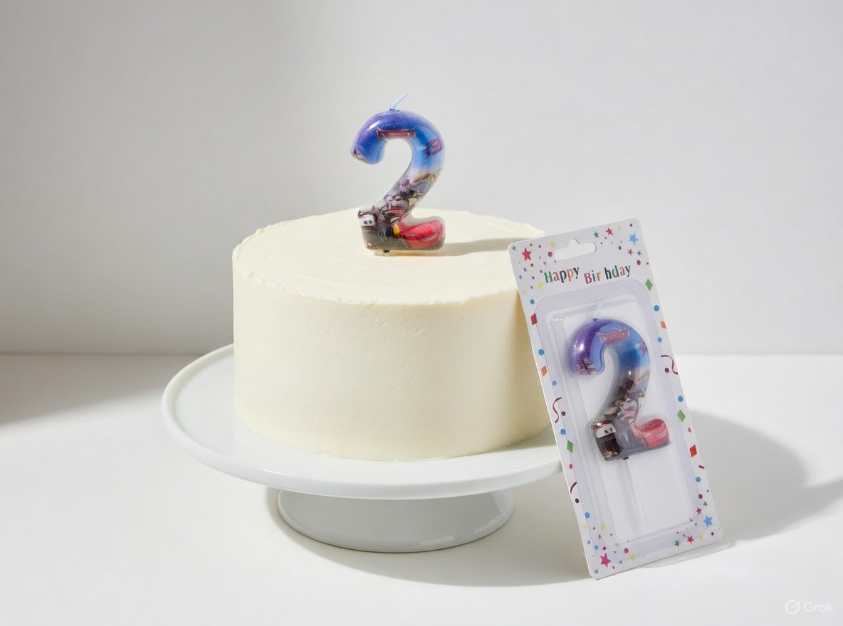 Birthday Number Candle Cars Theme (Lightning McQueen) – Numbers 0 to 9