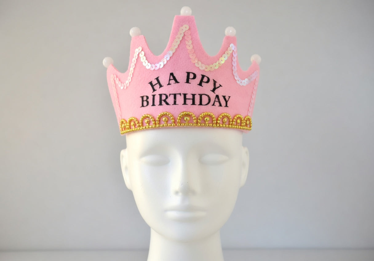 Couronne Anniversaire LED - Happy Birthday & King