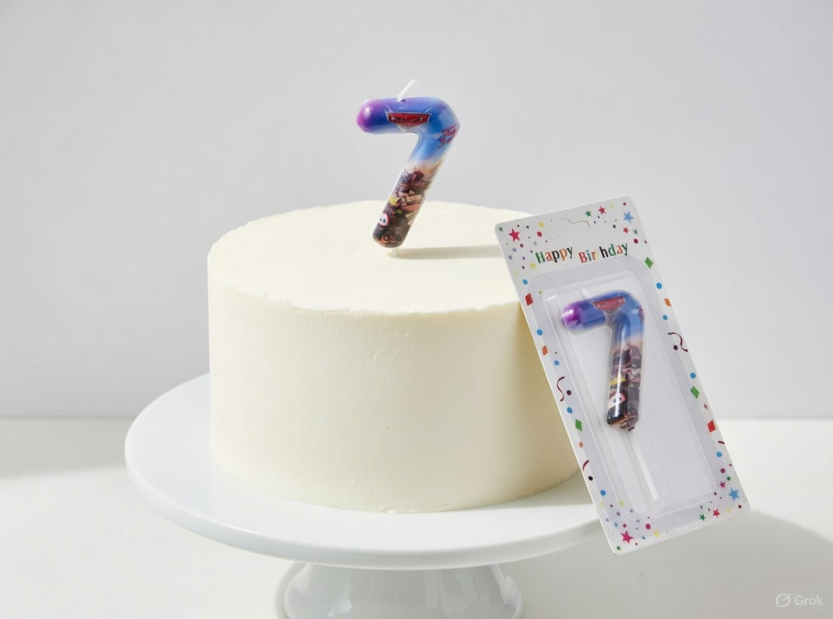 Birthday Number Candle Cars Theme (Lightning McQueen) – Numbers 0 to 9