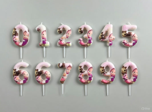 Bougies Chiffres Masha et l'Ours 0-9