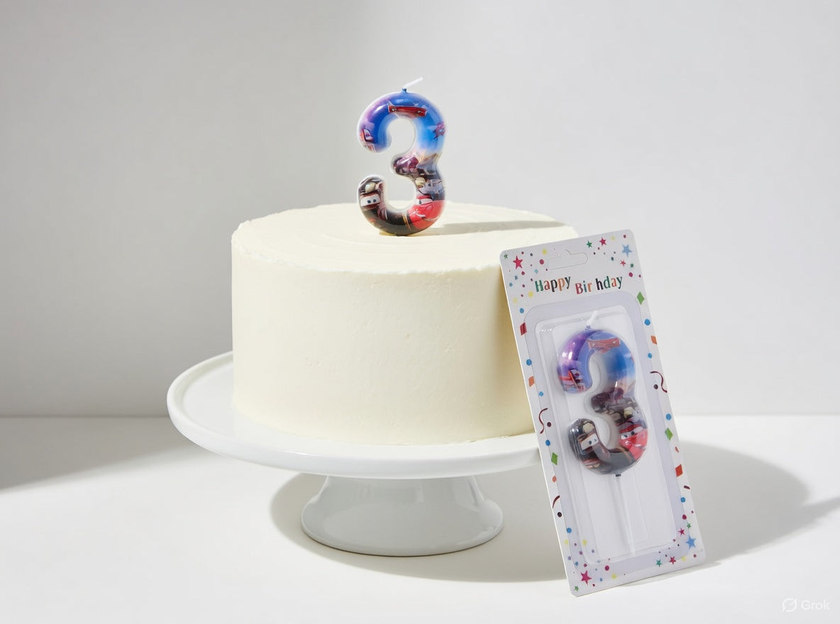 Birthday Number Candle Cars Theme (Lightning McQueen) – Numbers 0 to 9