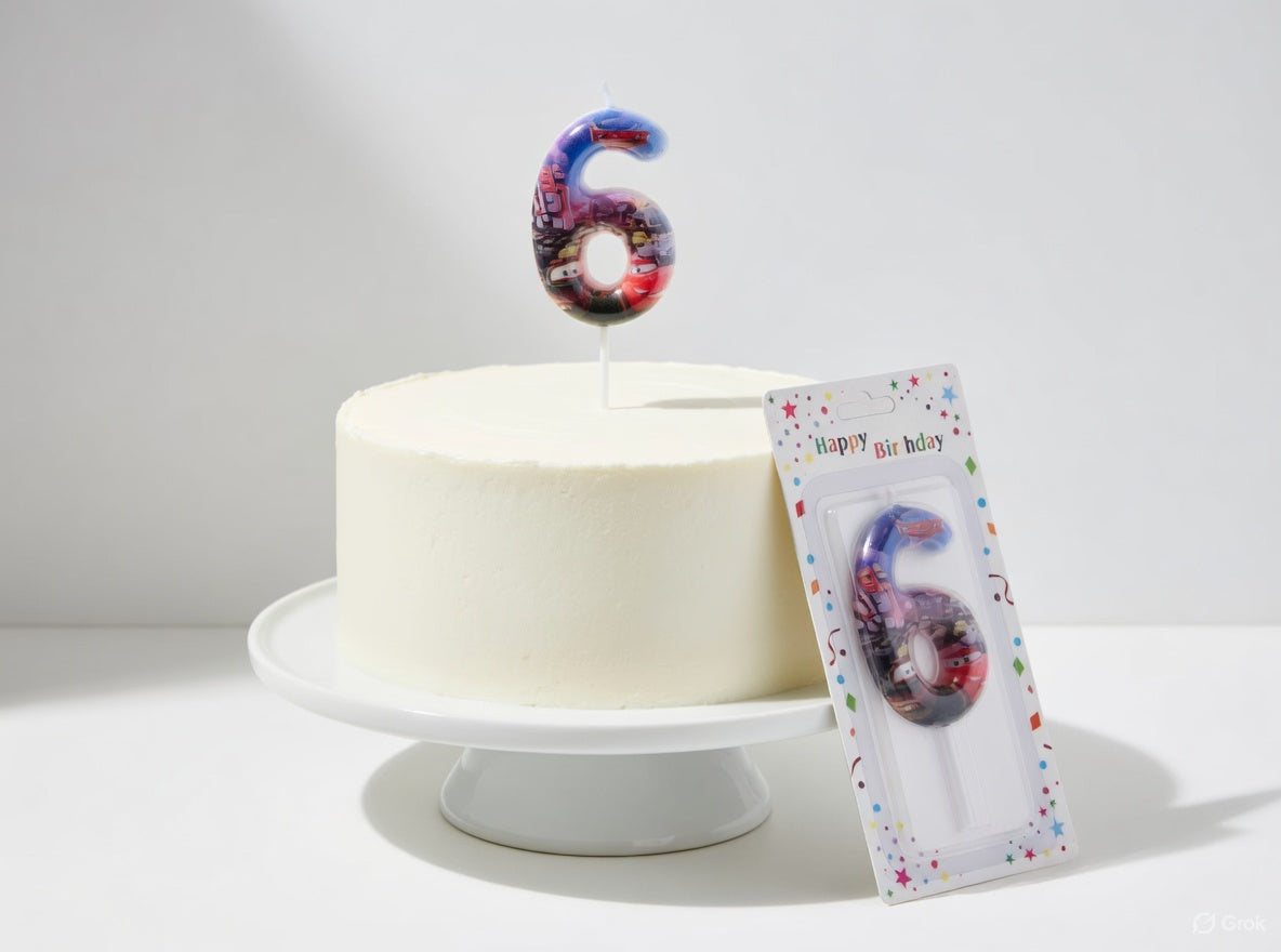 Birthday Number Candle Cars Theme (Lightning McQueen) – Numbers 0 to 9