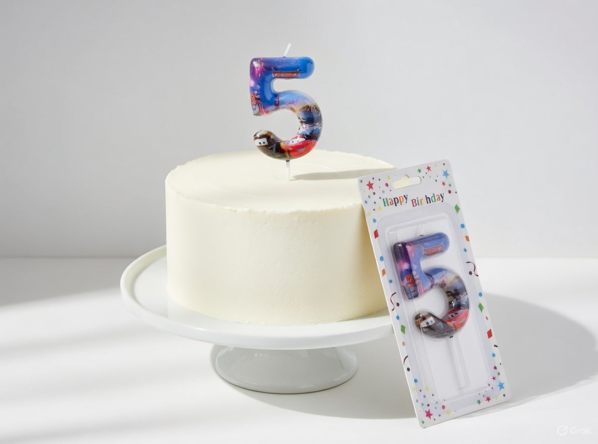 Birthday Number Candle Cars Theme (Lightning McQueen) – Numbers 0 to 9