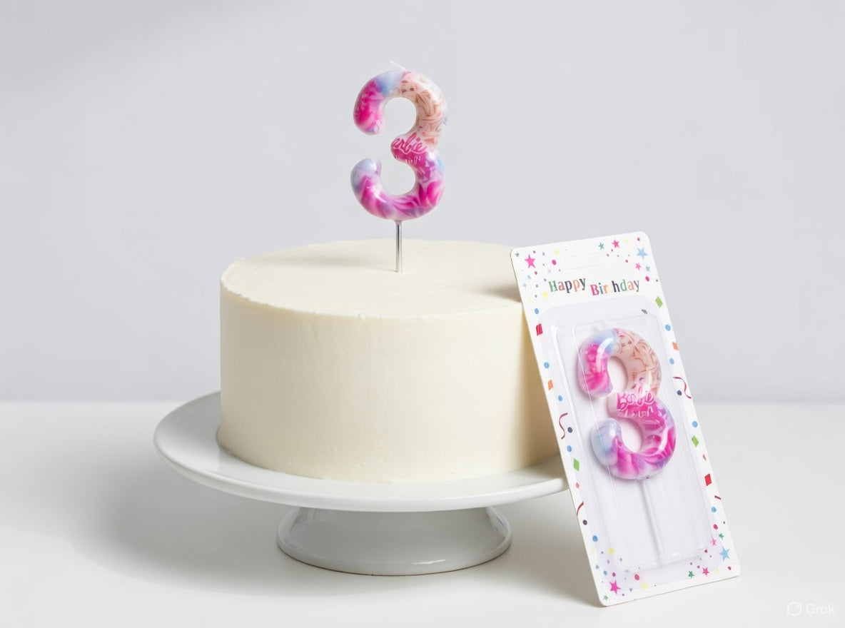 Bougie Chiffre Anniversaire Thème Barbie – Numéros 0 à 9