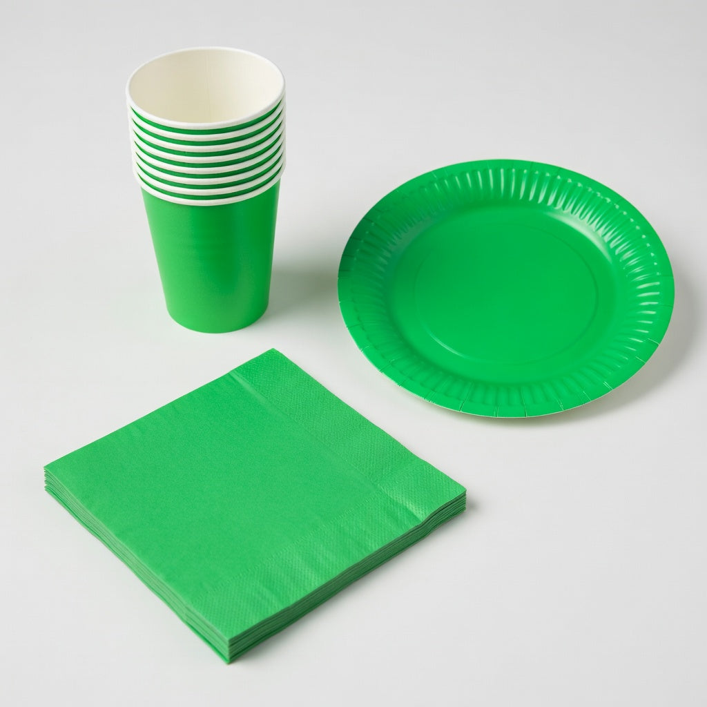 Assiettes, Gobelets et Serviettes - Lot Basique
