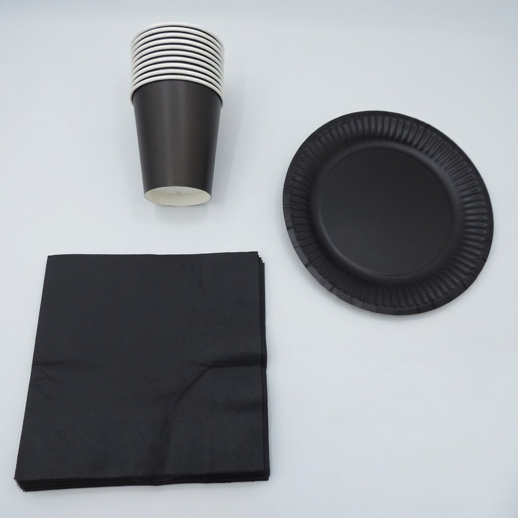 Assiettes, Gobelets et Serviettes - Lot Basique