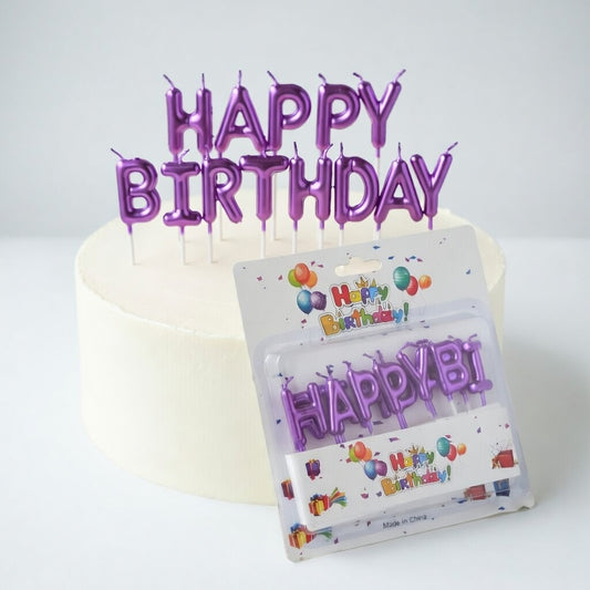 Bougies Lettres Happy Birthday - Lot de 13
