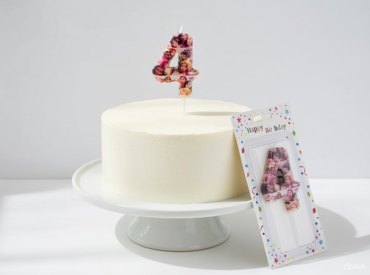Bougie Chiffre Anniversaire Thème Princesses Disney – Numéros 0 à 9