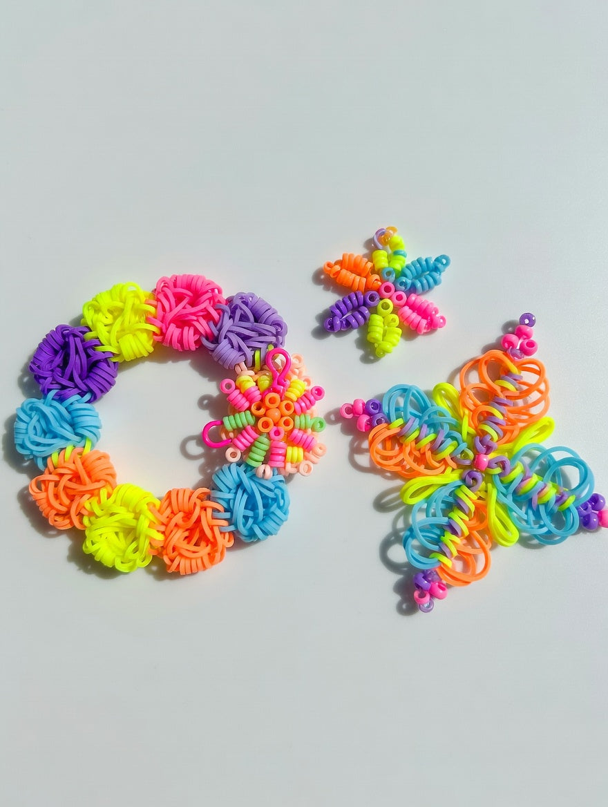 Kit Elastiques Multicolores Forme Lapin - Bracelet DIY Enfant