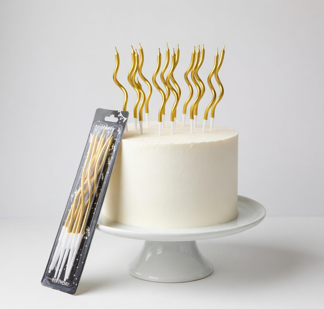 Metallic Spiral Birthday Candles - Pack of 6