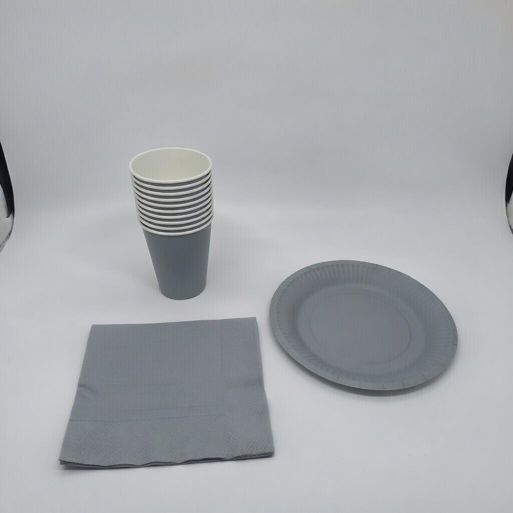 Assiettes, Gobelets et Serviettes - Lot Basique