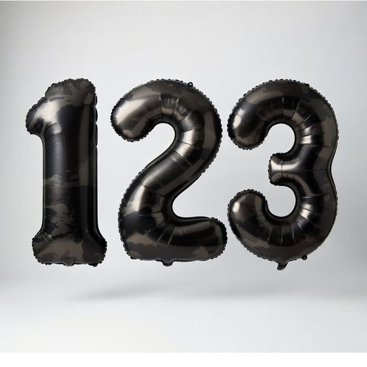 Black Number Balloons 46 cm - Set 0-9