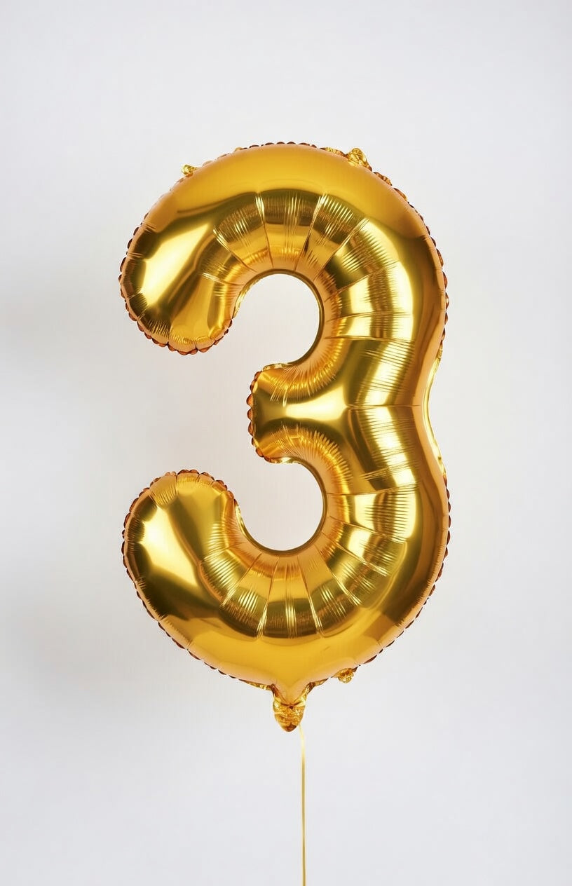 Ballons Chiffres Or 46 cm - Set 0-9
