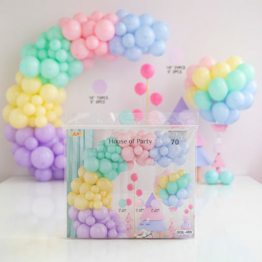 Kit Ballons Pastel Macaron 70 Pièces | Arc de Ballons Décoration Fête