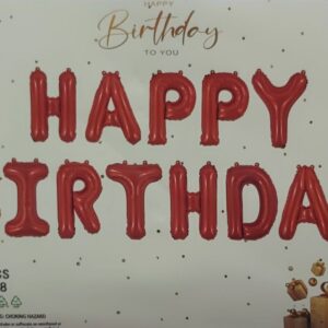 13-Piece Foil Balloon HAPPY BIRTHDAY Banner Set (Metallic Finish)