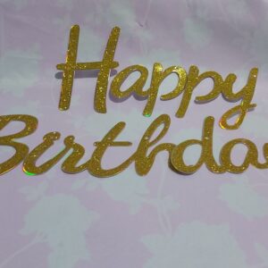 Décorations Joyeux Anniversaire Pailletées (Bannière ou Topper) - Couleurs Variées