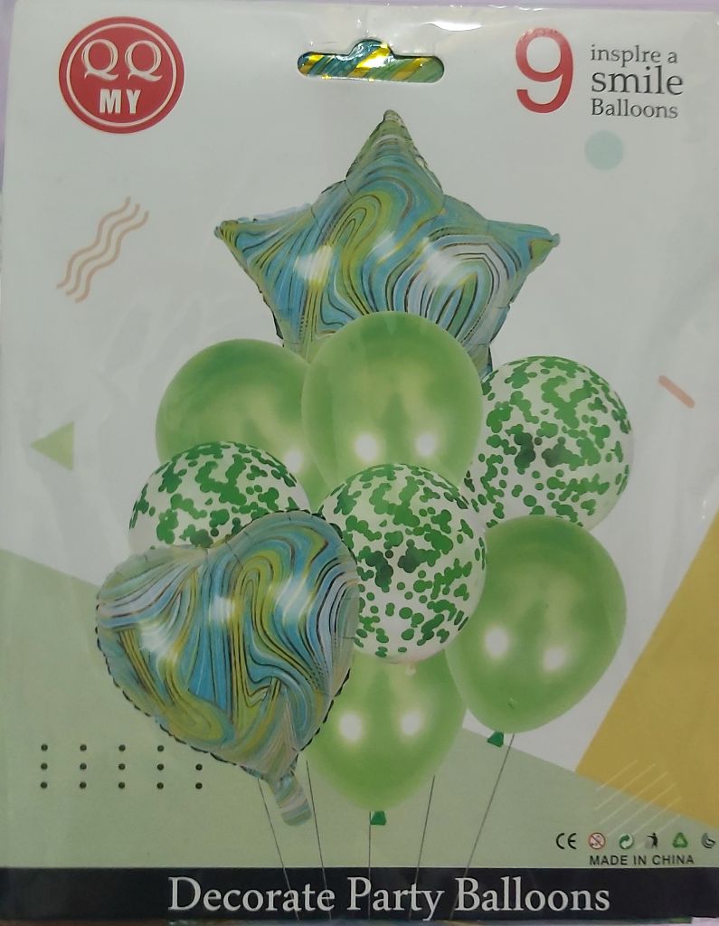 Ensemble de 9 Ballons de Fête Deluxe - Assortiment Confetti, Aluminium et Latex (Couleurs Variées) - الصورة 5
