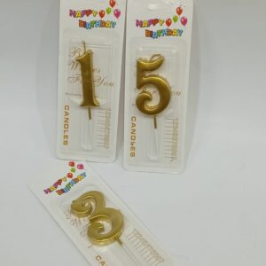 Bougie d'anniversaire chiffre métallique or