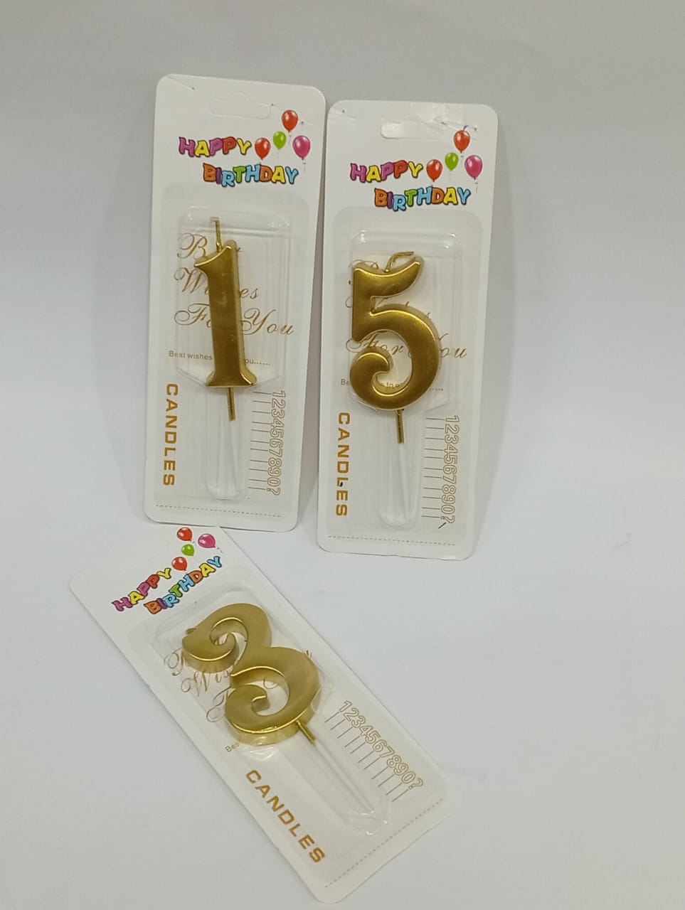 Bougie d'anniversaire chiffre métallique or