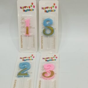 Bougies d'anniversaire à chiffres pailletées