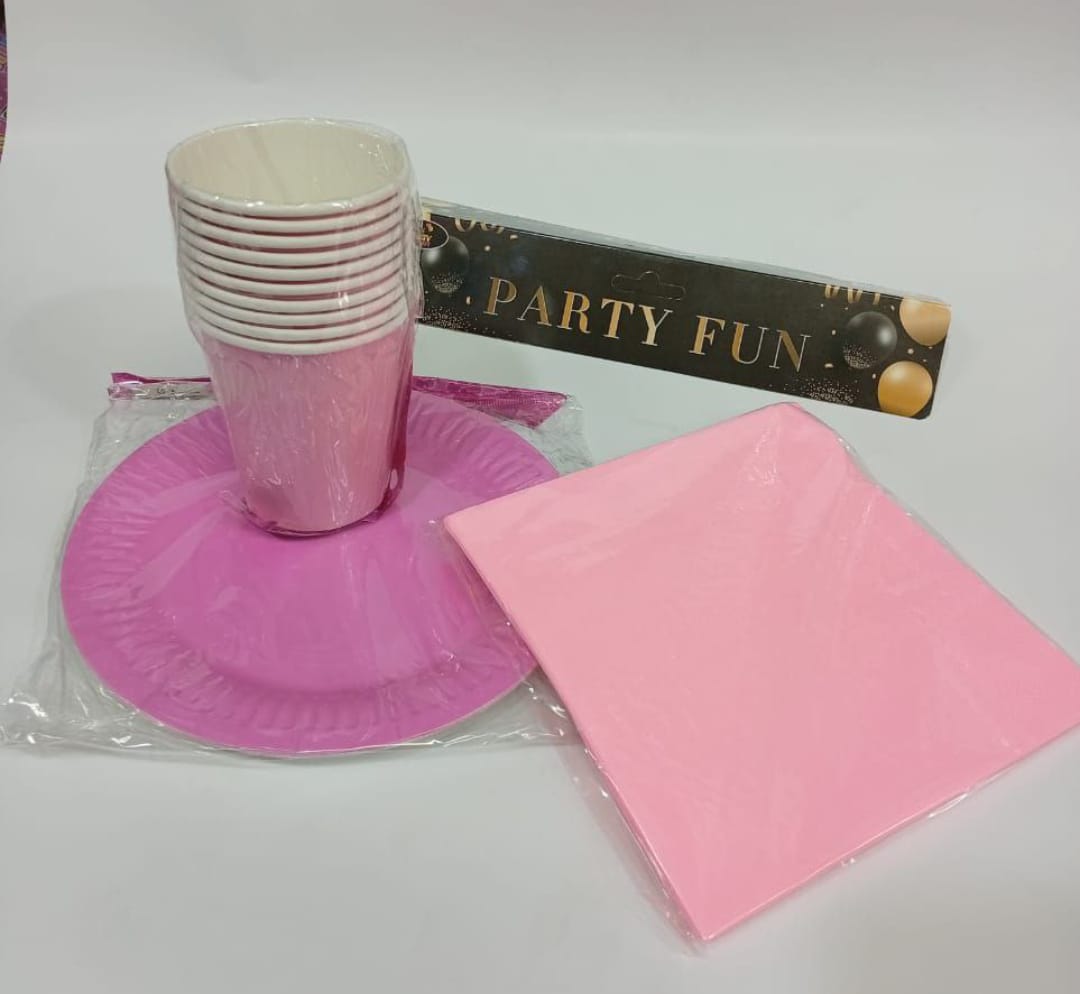 Ensemble de vaisselle de fête jetable - Assiettes, Gobelets & Serviettes - الصورة 5