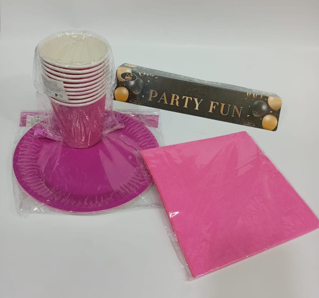 Ensemble de vaisselle de fête jetable - Assiettes, Gobelets & Serviettes - الصورة 3