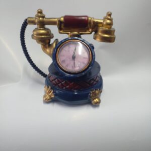Figurine Téléphone Vintage avec Horloge Intégrée
