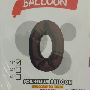 Ballon Hélium Chiffre Noir en Aluminium 18 Pouces (Chiffres 0-9)