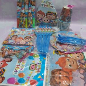 Kit Complet de Fête d'Anniversaire Thème Cocomelon pour 10 Invités