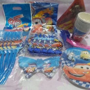 Kit de Fête d'Anniversaire Thème Disney Cars Deluxe (91 Pièces, 10 Invités)