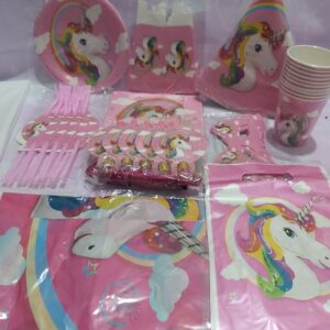 Kit de Fête Licorne Rose Deluxe (71 Pièces pour 10 Invités)