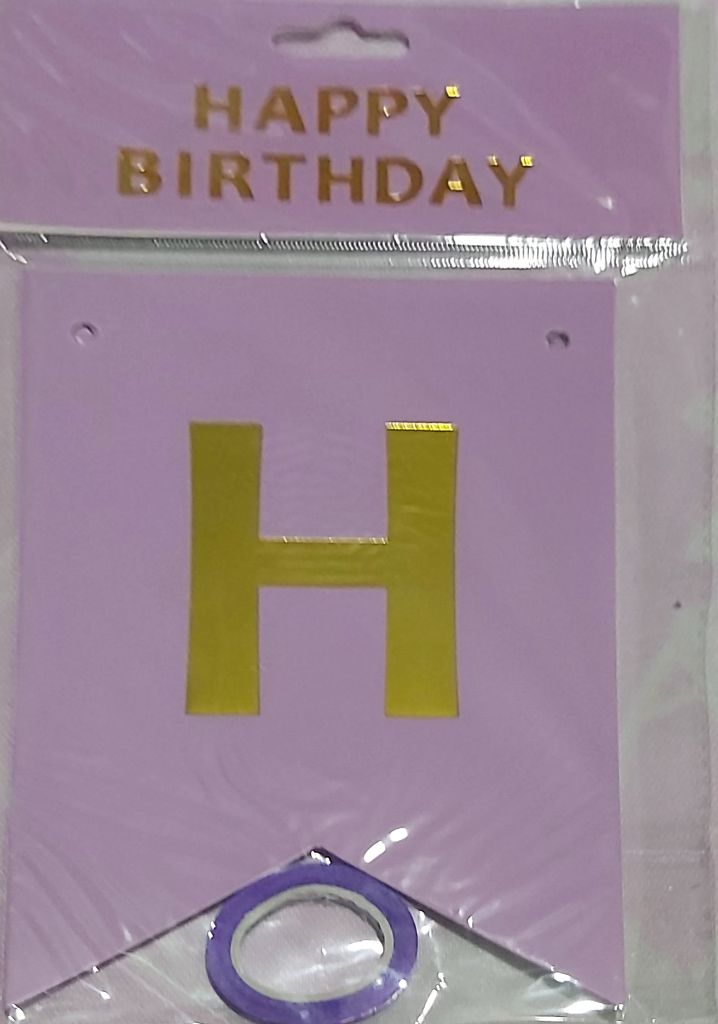 Bannière Joyeux Anniversaire Multicolore avec Lettres Dorées