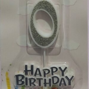 Bougie d'Anniversaire Chiffre Paillettes Argentées (0-9) - Décoration Joyeux Anniversaire