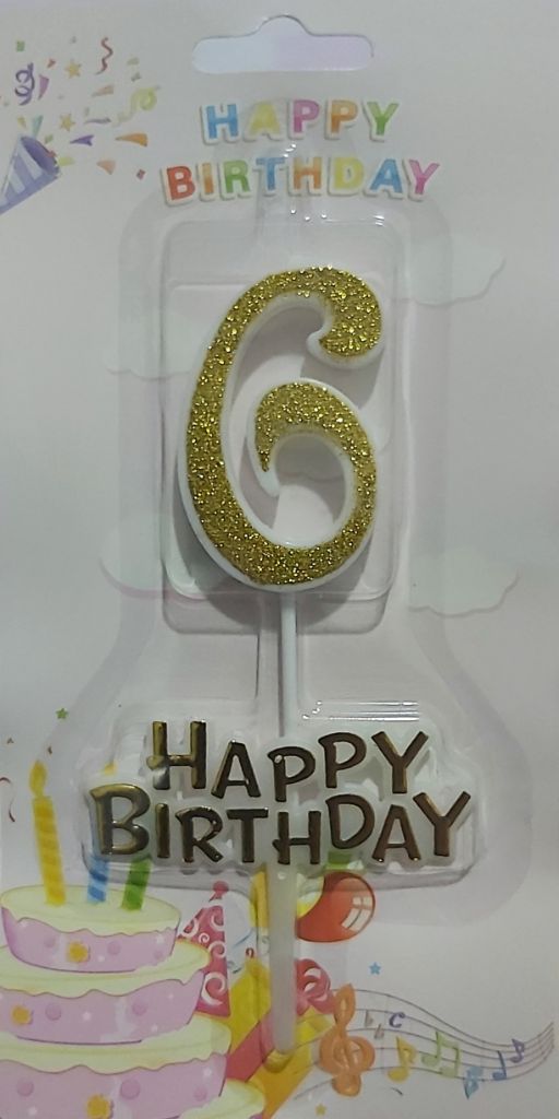 Bougie d'Anniversaire Chiffre Paillettes Or (Âges 1-9) avec Base 'Joyeux Anniversaire' - الصورة 6