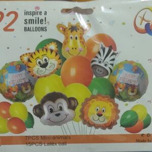 Ensemble de 22 Ballons Animaux Safari Jungle - Décorations de Fête d'Anniversaire