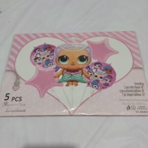 Ensemble de 5 Ballons en Aluminium L.O.L. Surprise Poupée Sirène (Décoration de Fête Rose)