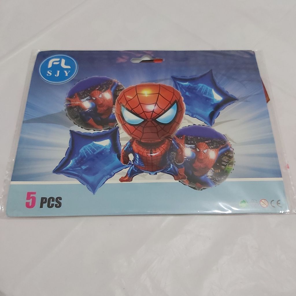 Ensemble de 5 Ballons en Aluminium Spider-Man pour Décorations de Fête d'Anniversaire