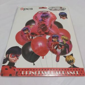 Ensemble de Ballons Miraculous Ladybug & Chat Noir (9 Pièces) - Décorations d'Anniversaire