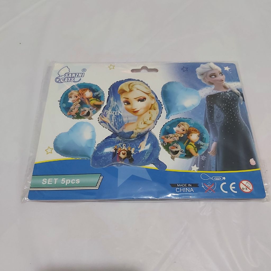 Ensemble de 5 Ballons en Aluminium Thème La Reine des Neiges - Décorations d'Anniversaire Elsa