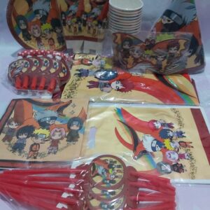 Kit de Fête Complet Naruto Chibi Squad Deluxe 91 Pièces (Pour 10 Invités)