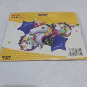 Kit de 5 Ballons Licorne en Aluminium pour Fêtes d'Anniversaire